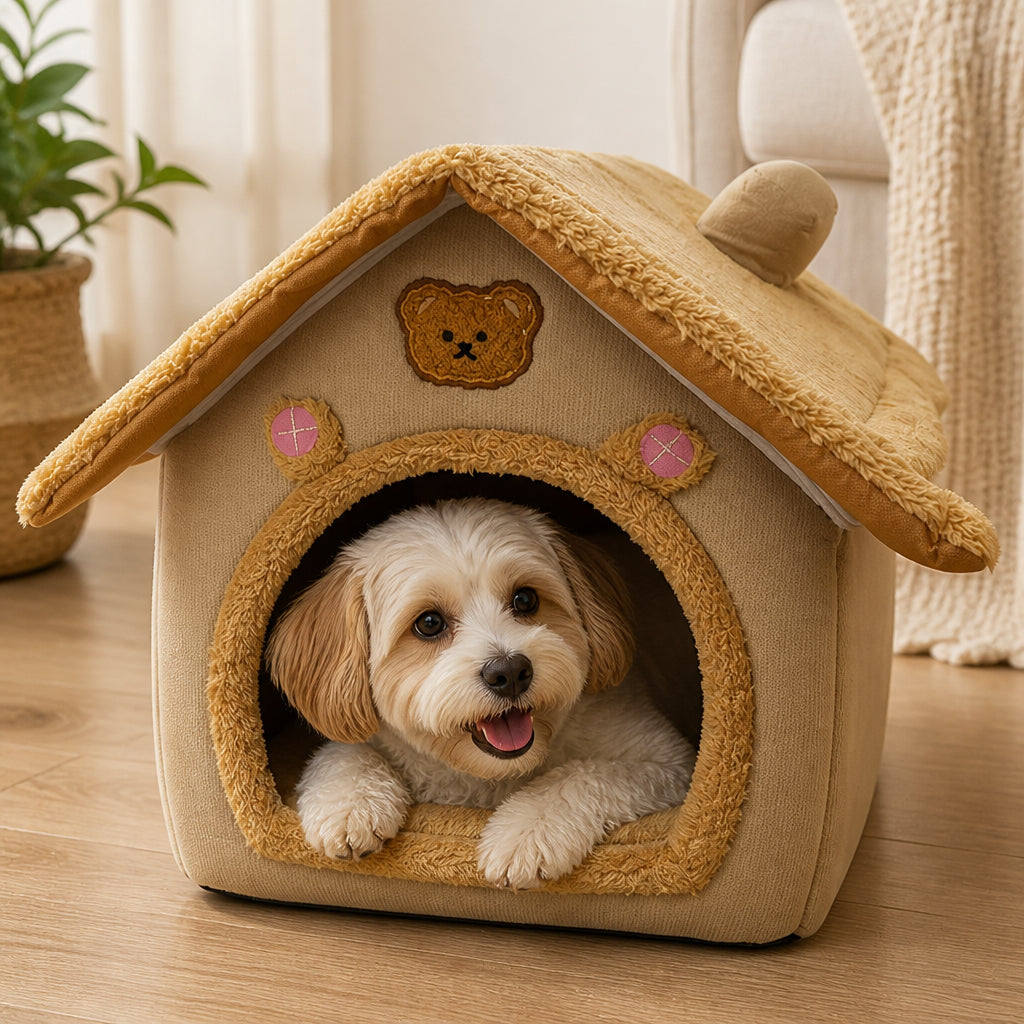 Petmarlow Foldable & Washable Cozy Cave Pet Bed – S【13*11.8*12.6 inch】