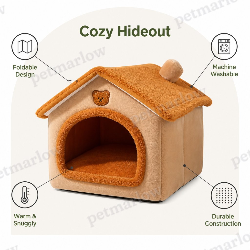 Petmarlow Foldable & Washable Cozy Cave Pet Bed – view 5