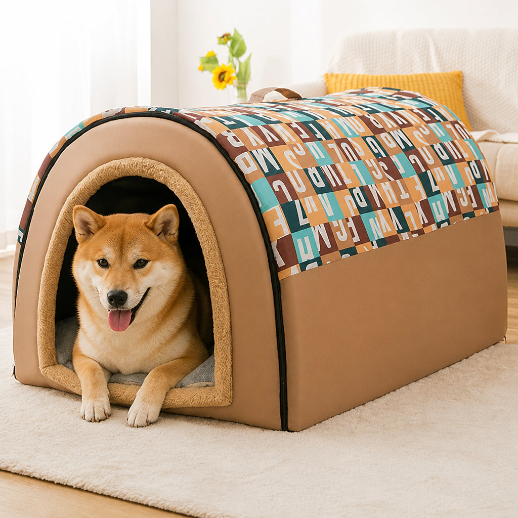 Petmarlow Foldable & Washable Enclosed Dog Bed (Removable Nest) – 1 / M