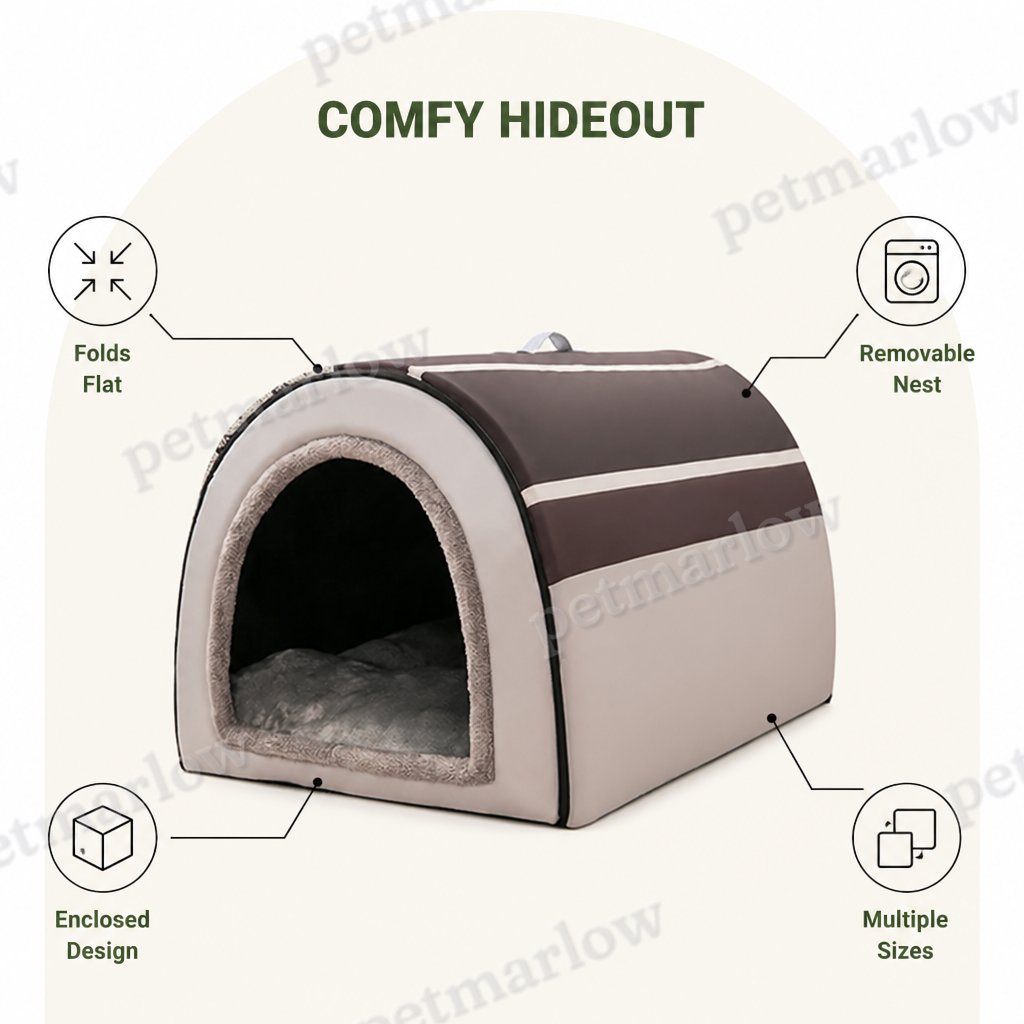 Petmarlow Foldable & Washable Enclosed Dog Bed (Removable Nest) – view 5
