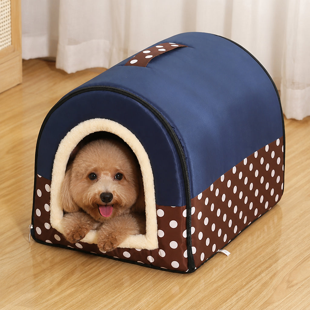 Petmarlow Foldable & Washable Enclosed Plush Dog Bed (Removable Cushion)