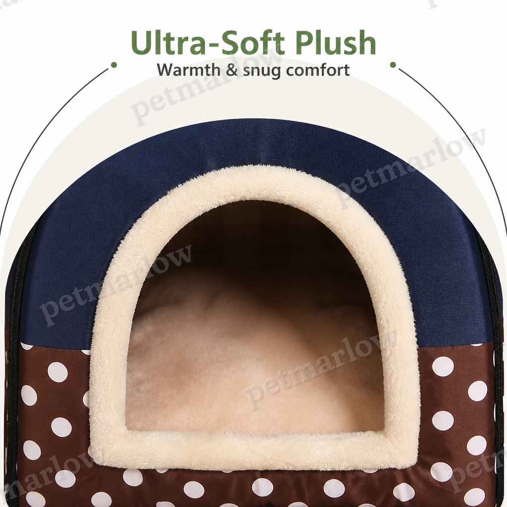 Petmarlow Foldable & Washable Enclosed Plush Dog Bed (Removable Cushion) – view 6