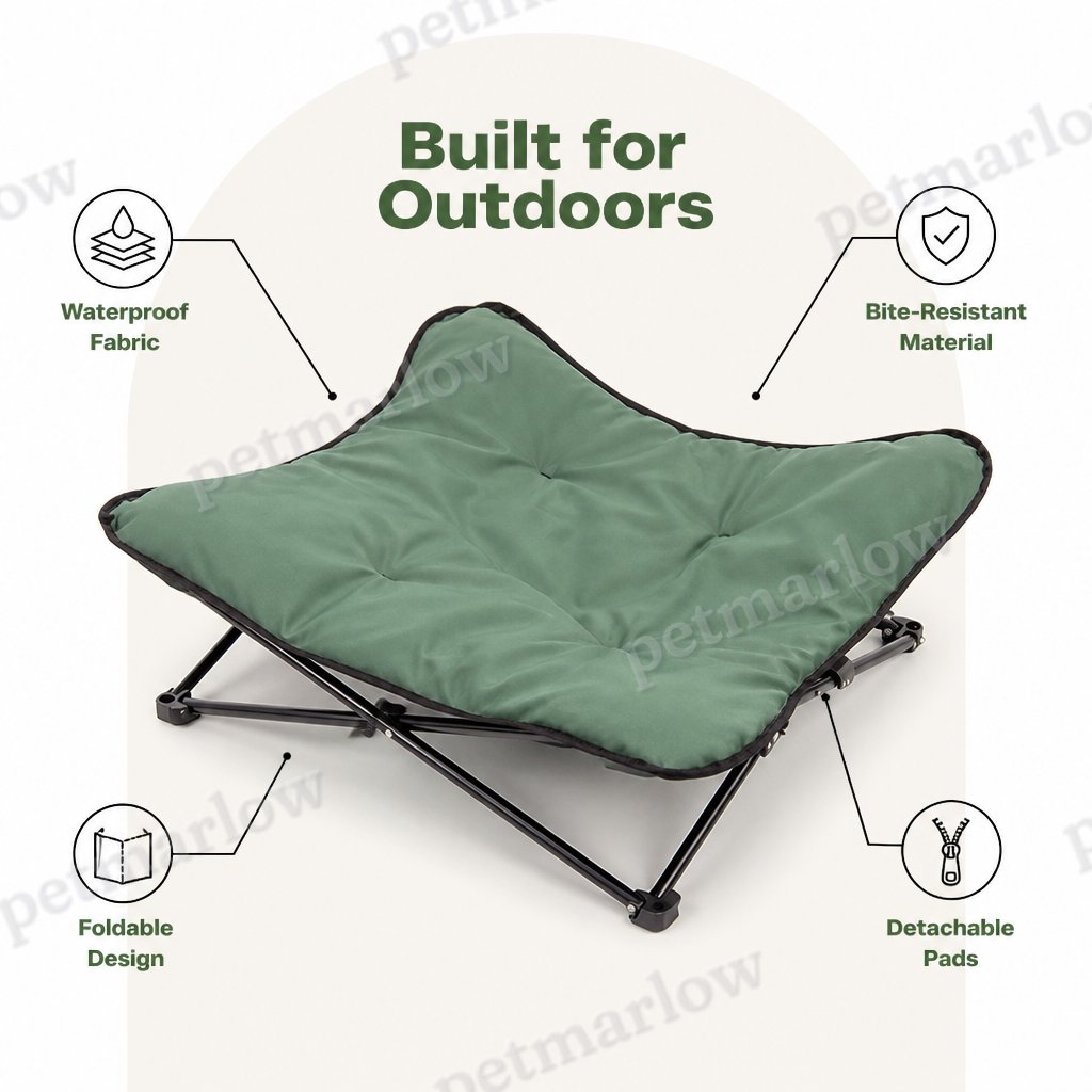 Petmarlow Foldable Waterproof & Bite-Resistant Pet Bed (Detachable Pads) – view 2