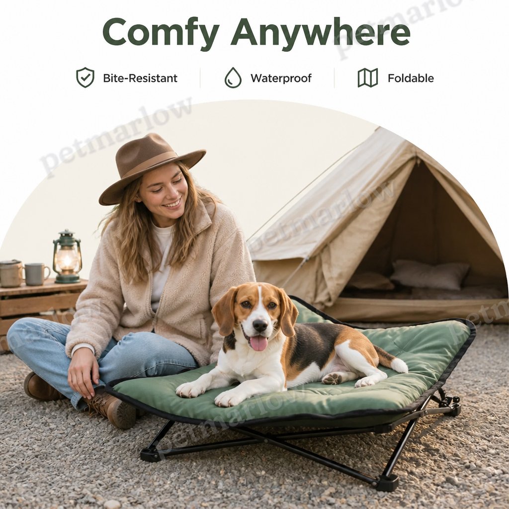 Petmarlow Foldable Waterproof & Bite-Resistant Pet Bed (Detachable Pads) – view 5