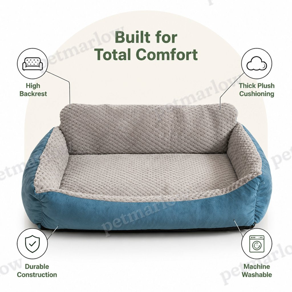 Petmarlow High-Back Extra Thick Plush Pet Sofa Bed (Washable Cover) – view 3