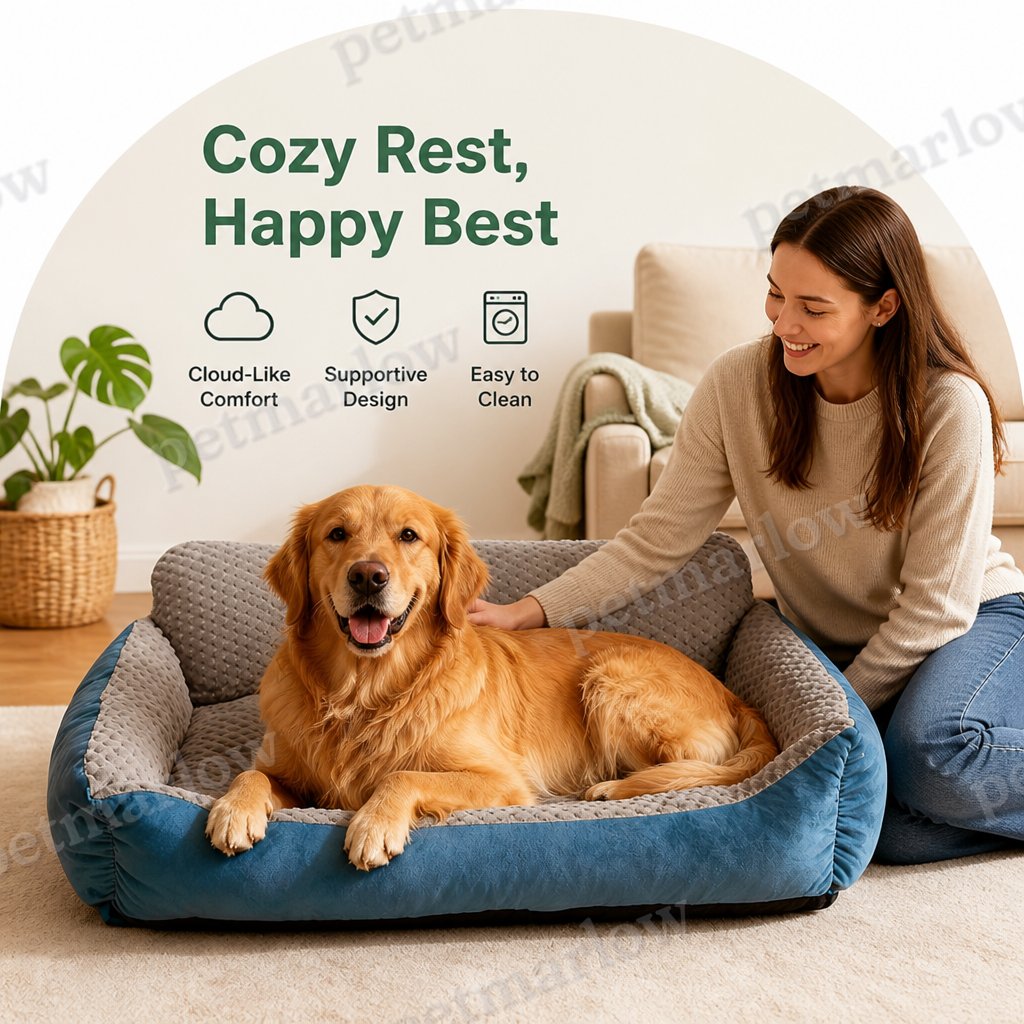 Petmarlow High-Back Extra Thick Plush Pet Sofa Bed (Washable Cover) – view 6