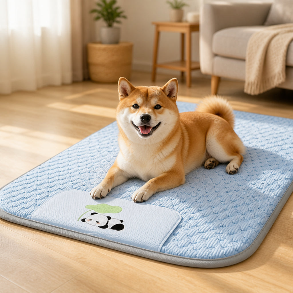 Petmarlow Ice Bead Cooling & Easy-Clean Polyester Dog Mat