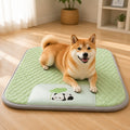 Petmarlow Ice Bead Cooling & Easy-Clean Polyester Dog Mat – S (17.7*13.8inch) / Green Panda