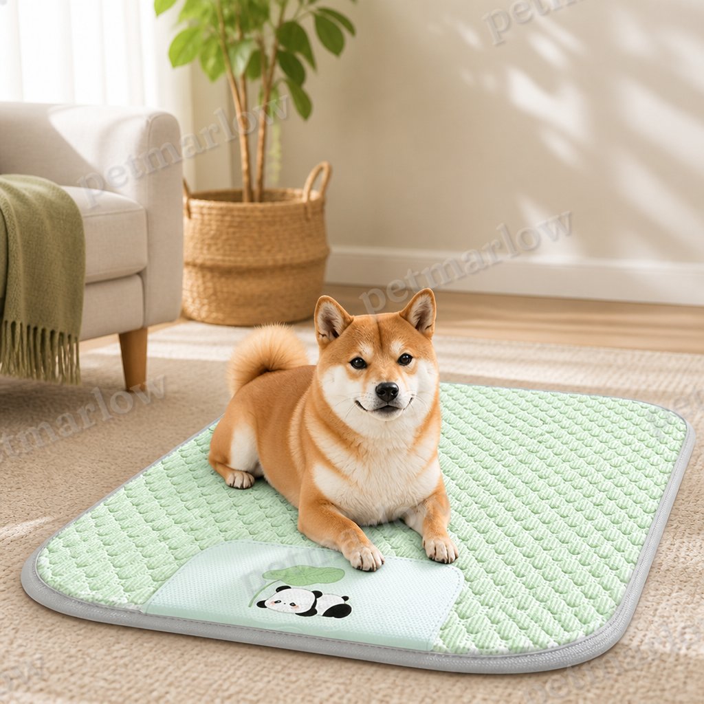 Petmarlow Ice Bead Cooling & Easy-Clean Polyester Dog Mat – view 3