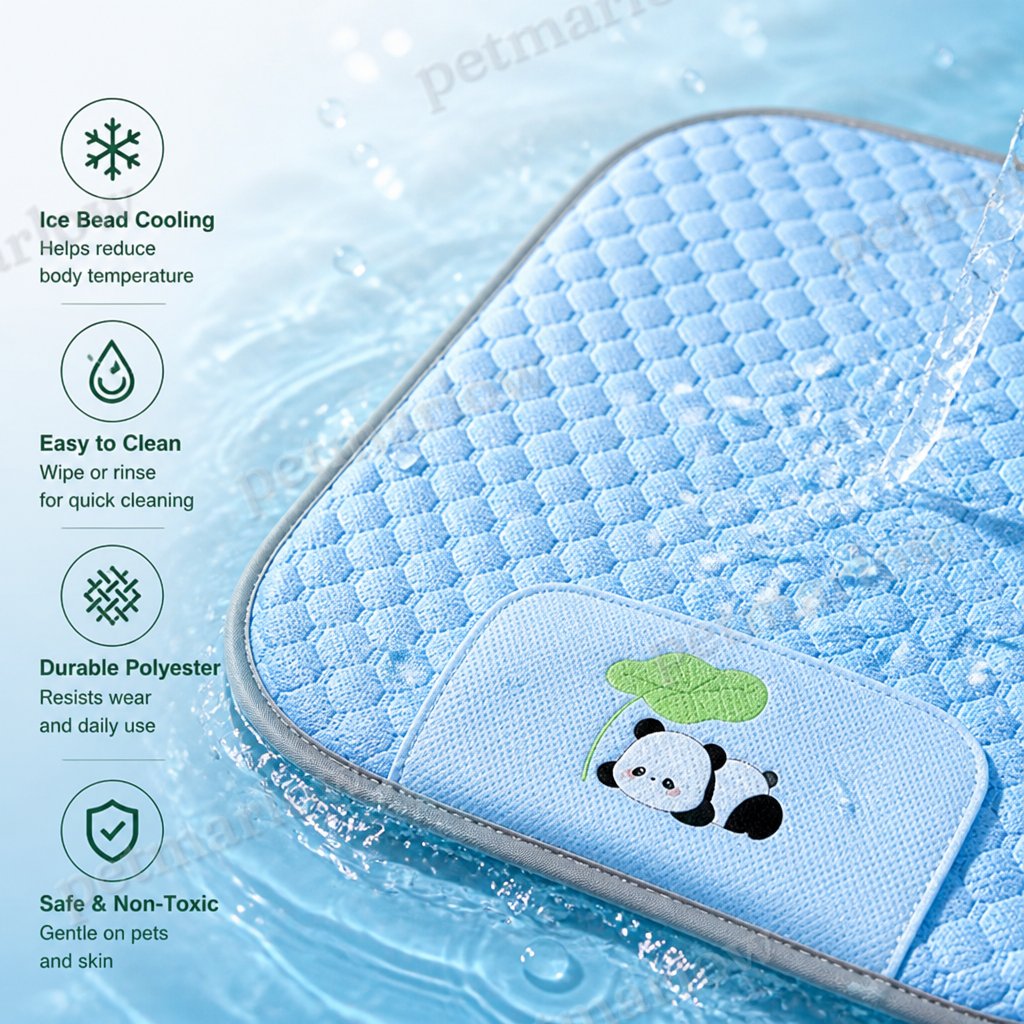 Petmarlow Ice Bead Cooling & Easy-Clean Polyester Dog Mat – view 4