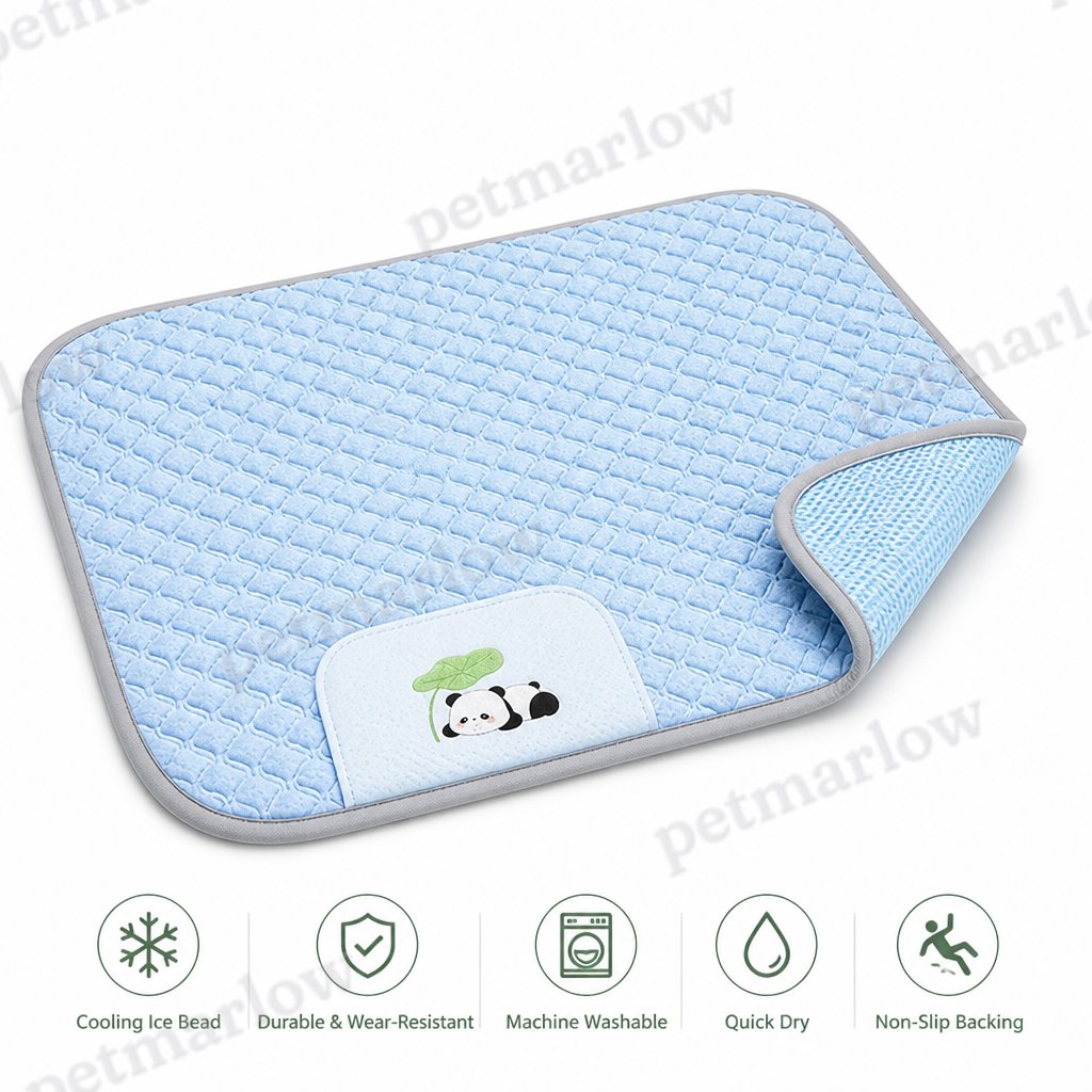 Petmarlow Ice Bead Cooling & Easy-Clean Polyester Dog Mat – view 5