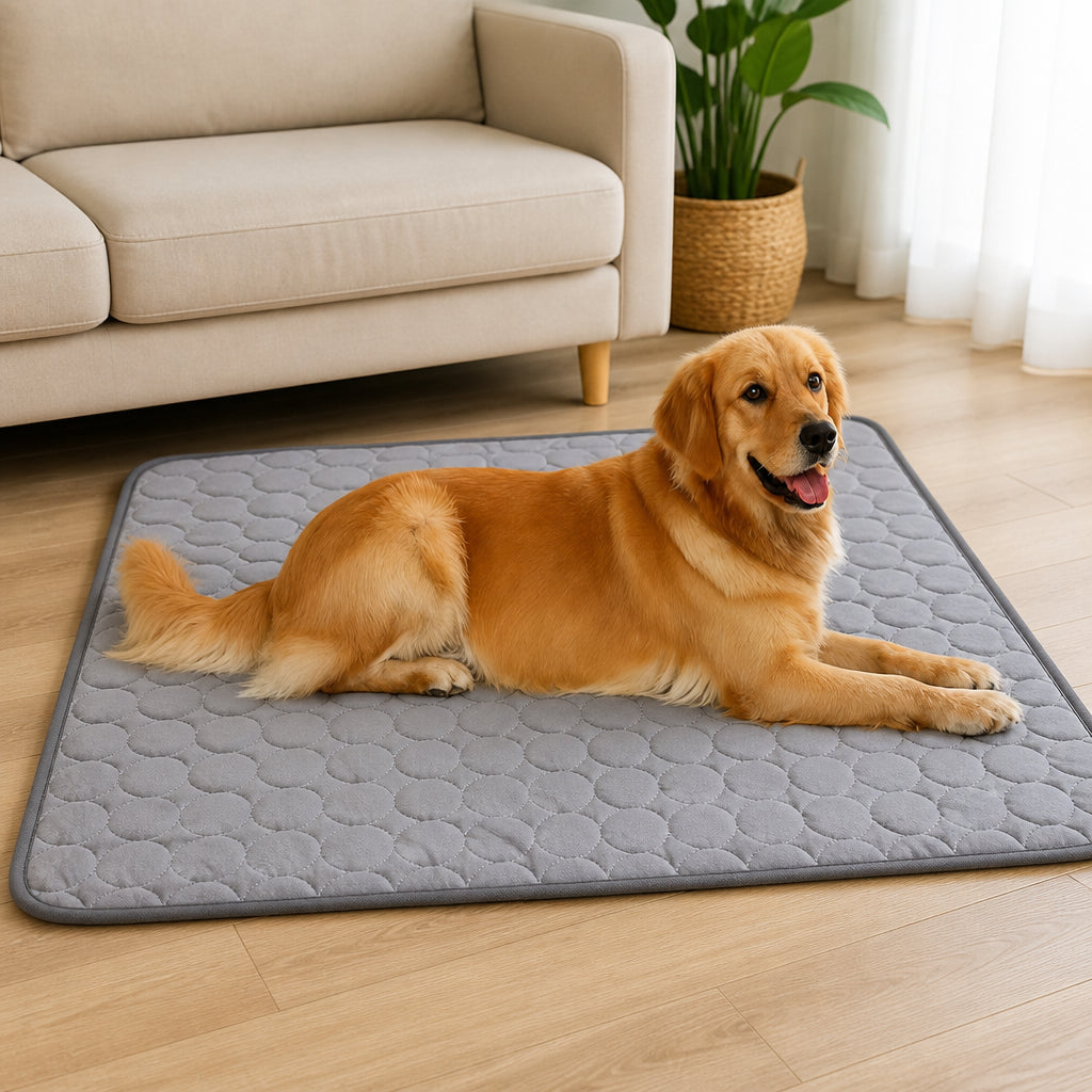 DogBedHouse Ice Silk Cooling Dog Mat (Washable & Portable) – GRAY / S