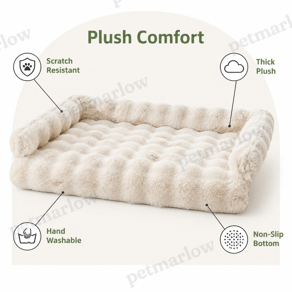 Petmarlow Imitation Rabbit Fur & Anti-Slip Dog Bed – view 5