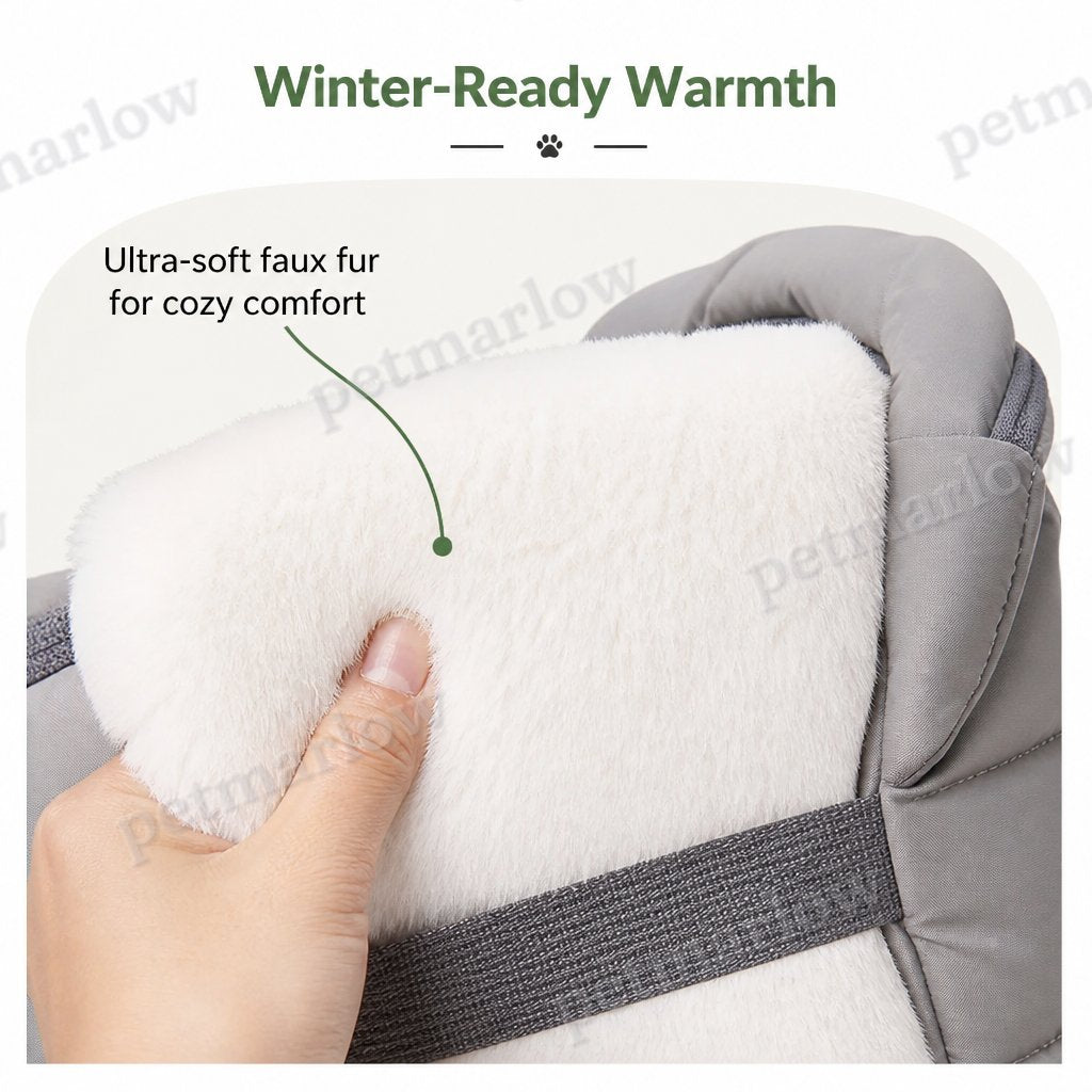 Petmarlow Insulated Faux-Fur & Windproof Nylon Pet Carrier (Includes Two Mats) – view 4
