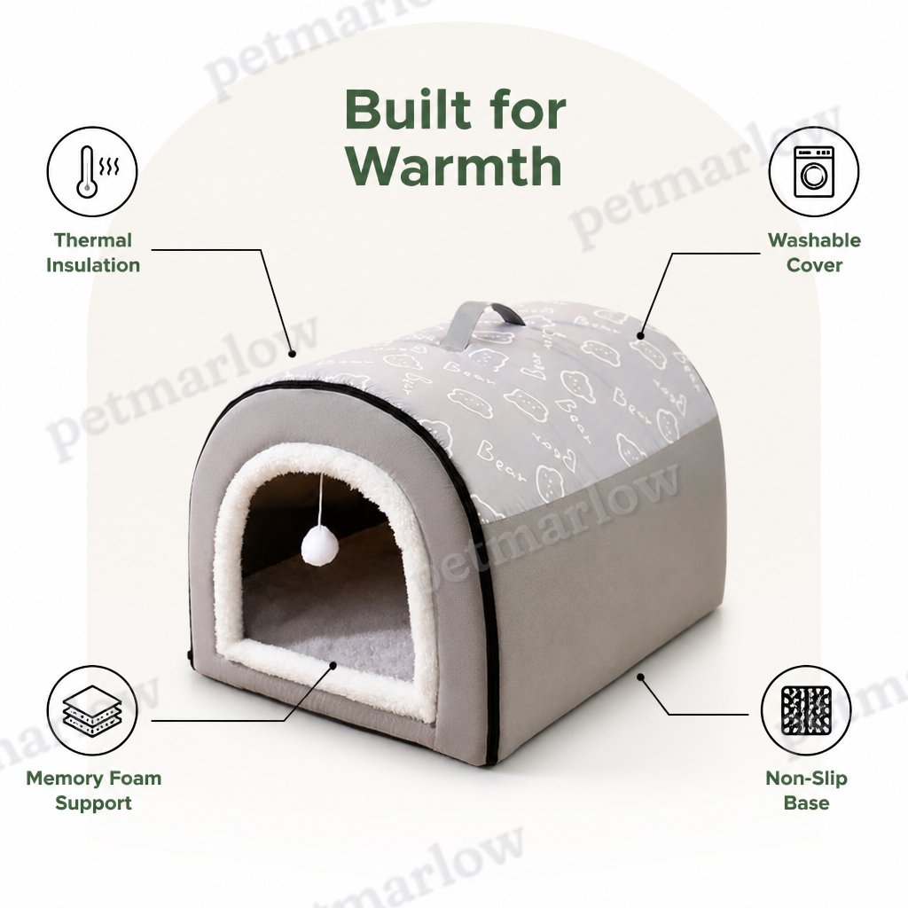 Petmarlow Insulated Memory Foam Enclosed Dog Bed (Removable Cover) – view 5