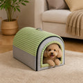 Petmarlow Insulated Washable Pet Cave Bed (Removable Cover) – Green / L