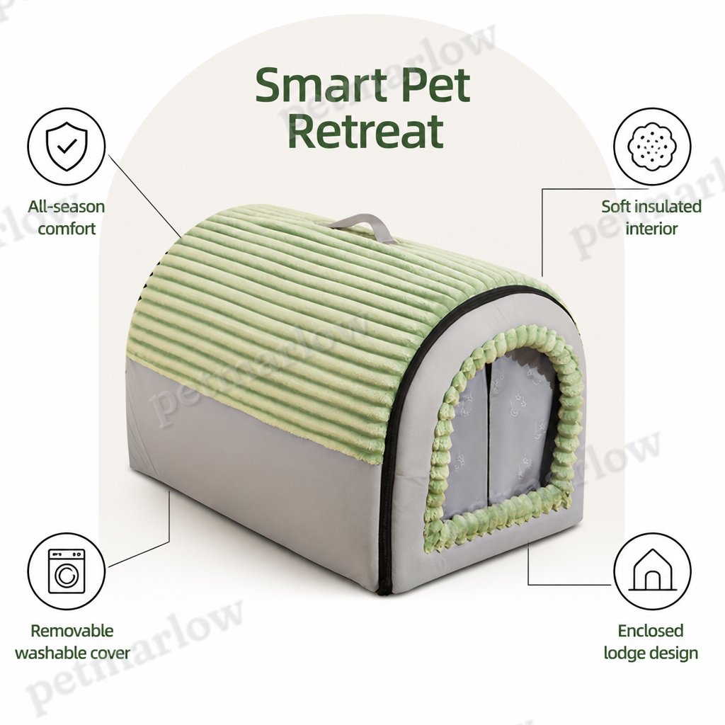 Petmarlow Insulated Washable Pet Cave Bed (Removable Cover) – view 3