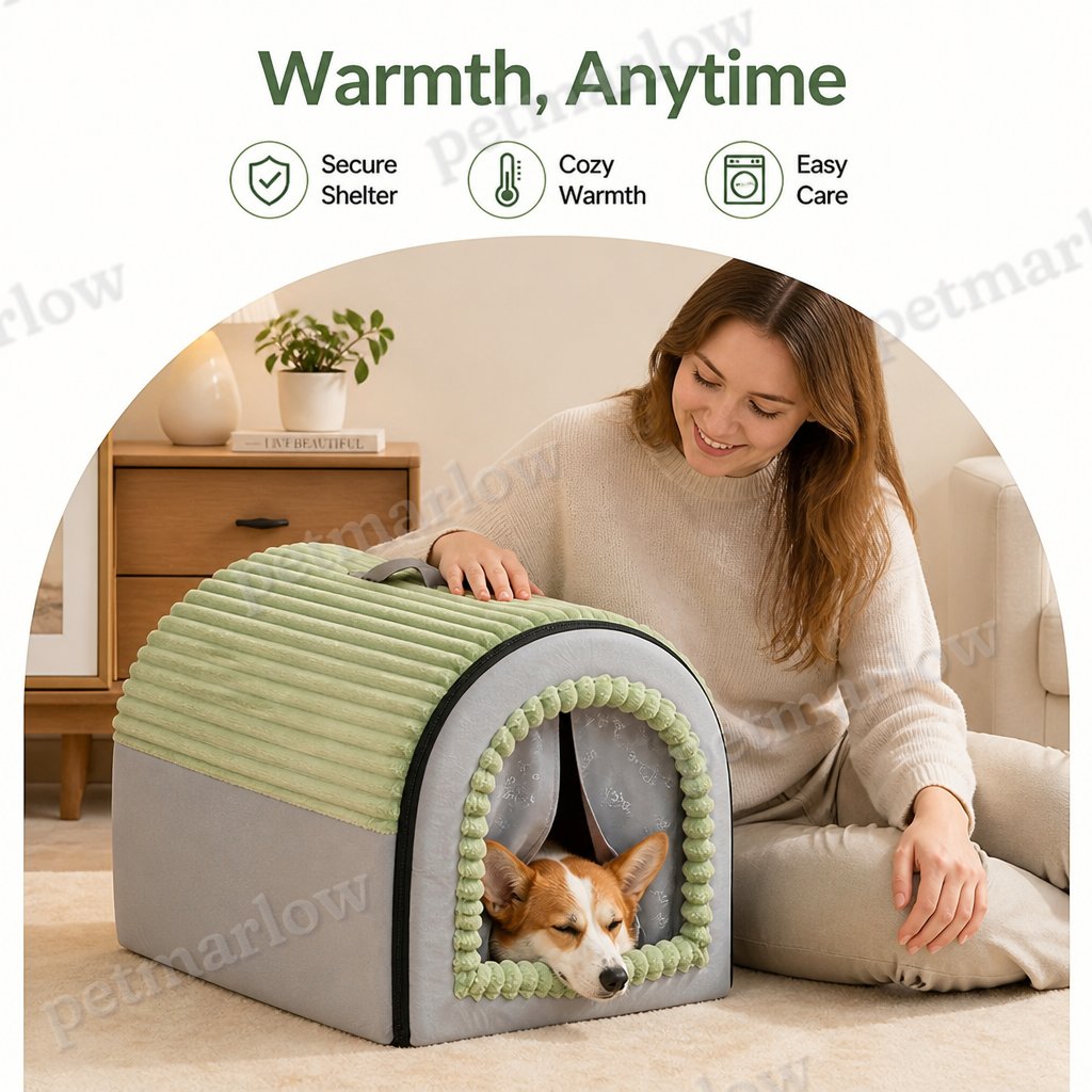 Petmarlow Insulated Washable Pet Cave Bed (Removable Cover) – view 6