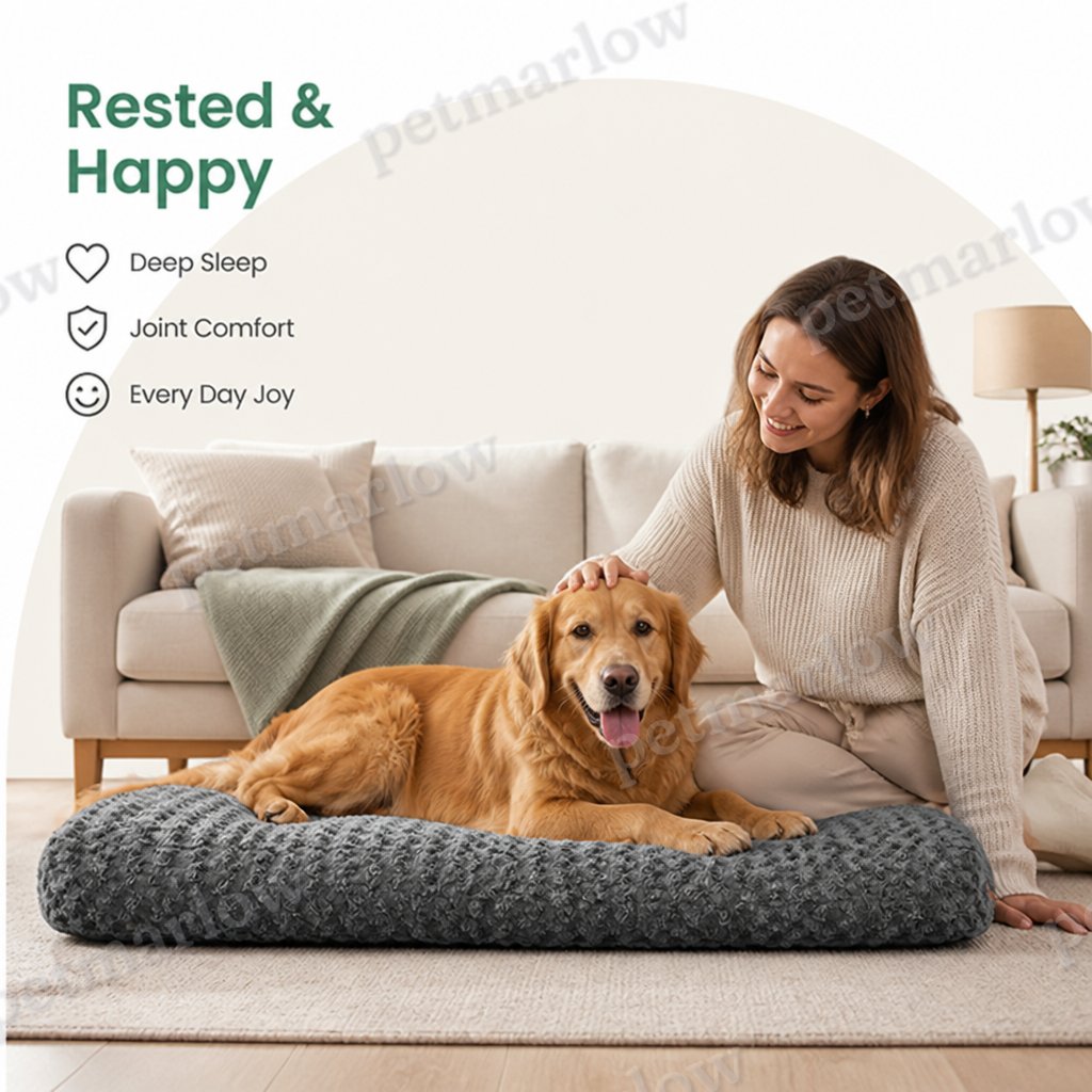 Petmarlow Joint Support Plush Rose & Non-Slip Dog Bed (Washable) – view 6