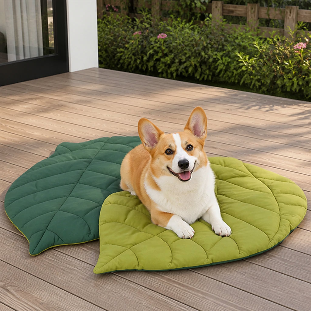Petmarlow Leaf-Shape Machine-Washable & Non-Slip Pet Mat