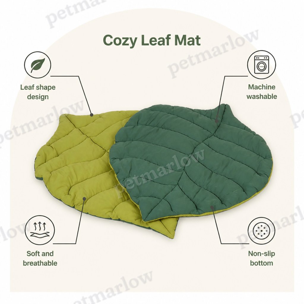 Petmarlow Leaf-Shape Machine-Washable & Non-Slip Pet Mat – view 3