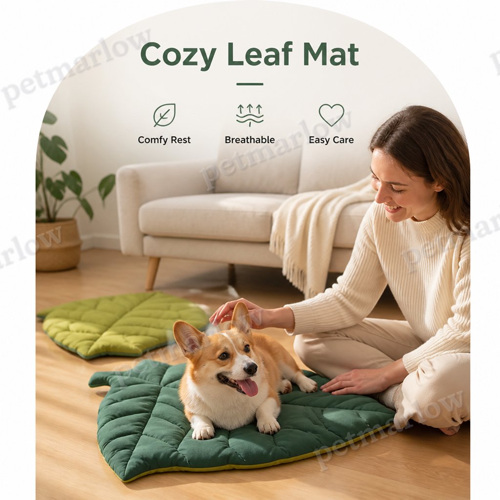 Petmarlow Leaf-Shape Machine-Washable & Non-Slip Pet Mat – view 6