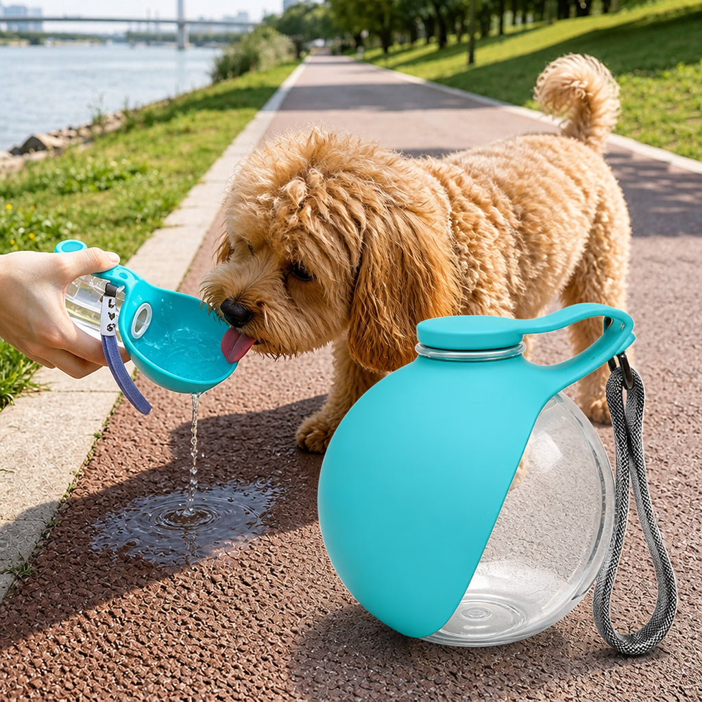 Petmarlow Leak-Proof Collapsible Silicone Travel Pet Water Bottle (285ml)