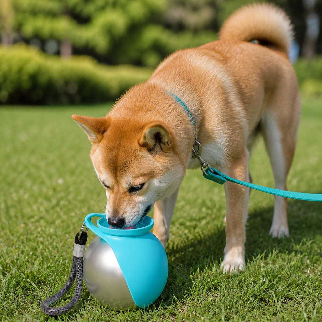 Petmarlow Leak-Proof Stainless-Steel & Foldable Silicone Dog Water Bottle – Blue