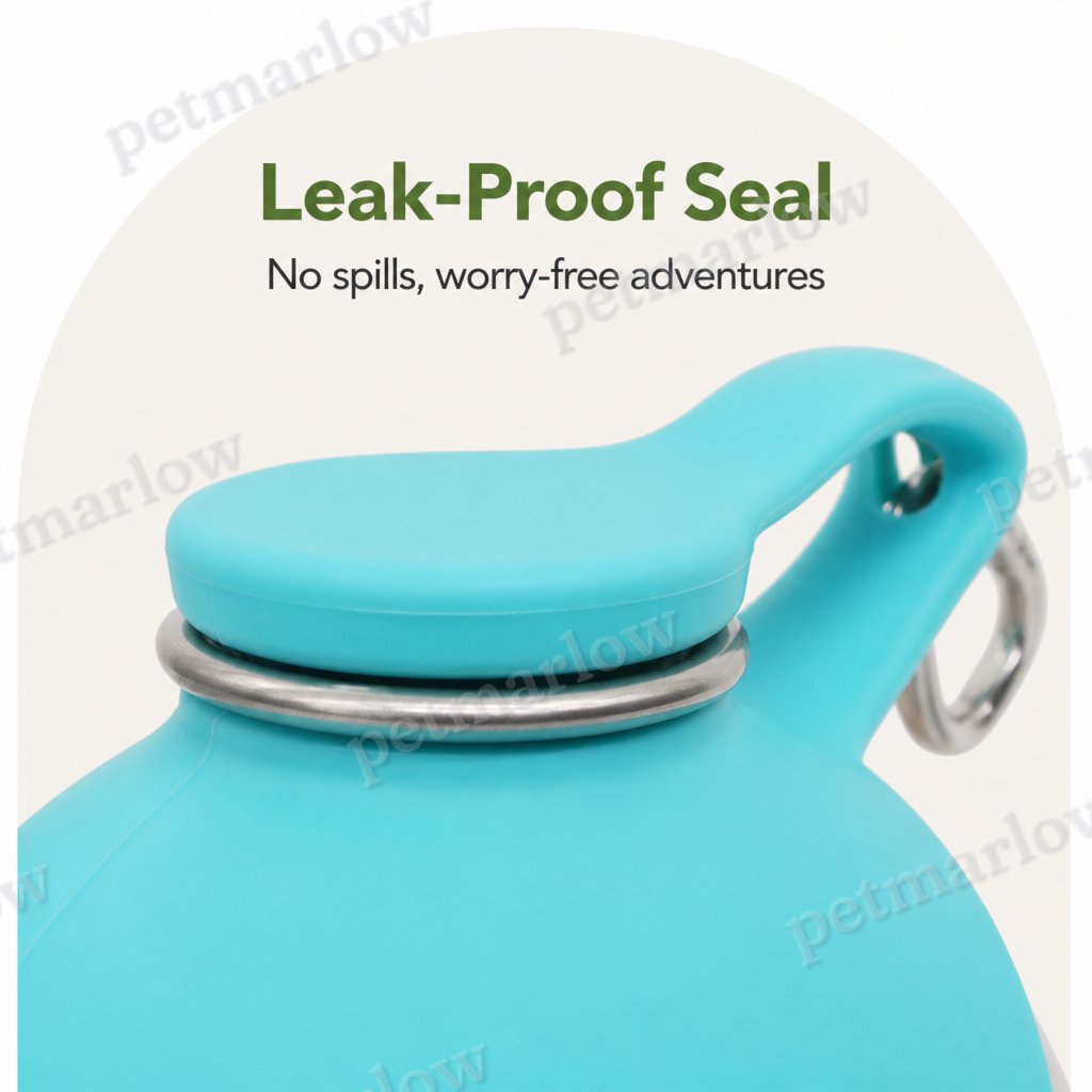 Petmarlow Leak-Proof Stainless-Steel & Foldable Silicone Dog Water Bottle – view 4