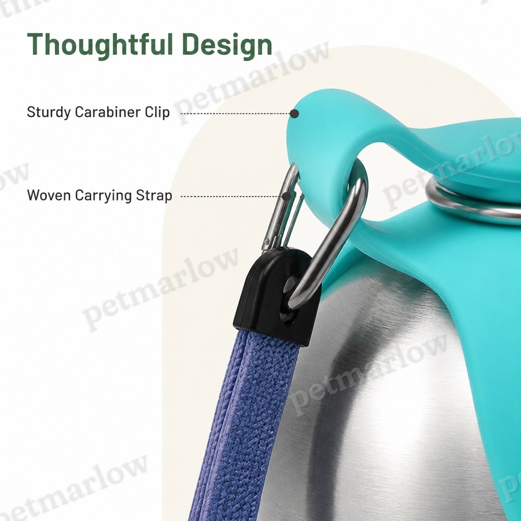Petmarlow Leak-Proof Stainless-Steel & Foldable Silicone Dog Water Bottle – view 5