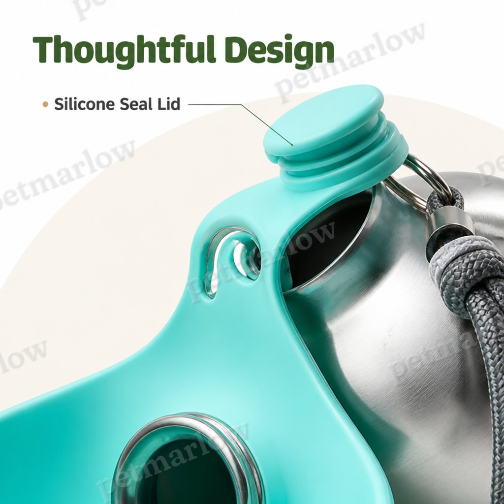 Petmarlow Leak-Proof Stainless Steel & Silicone Travel Water Bottle – view 6