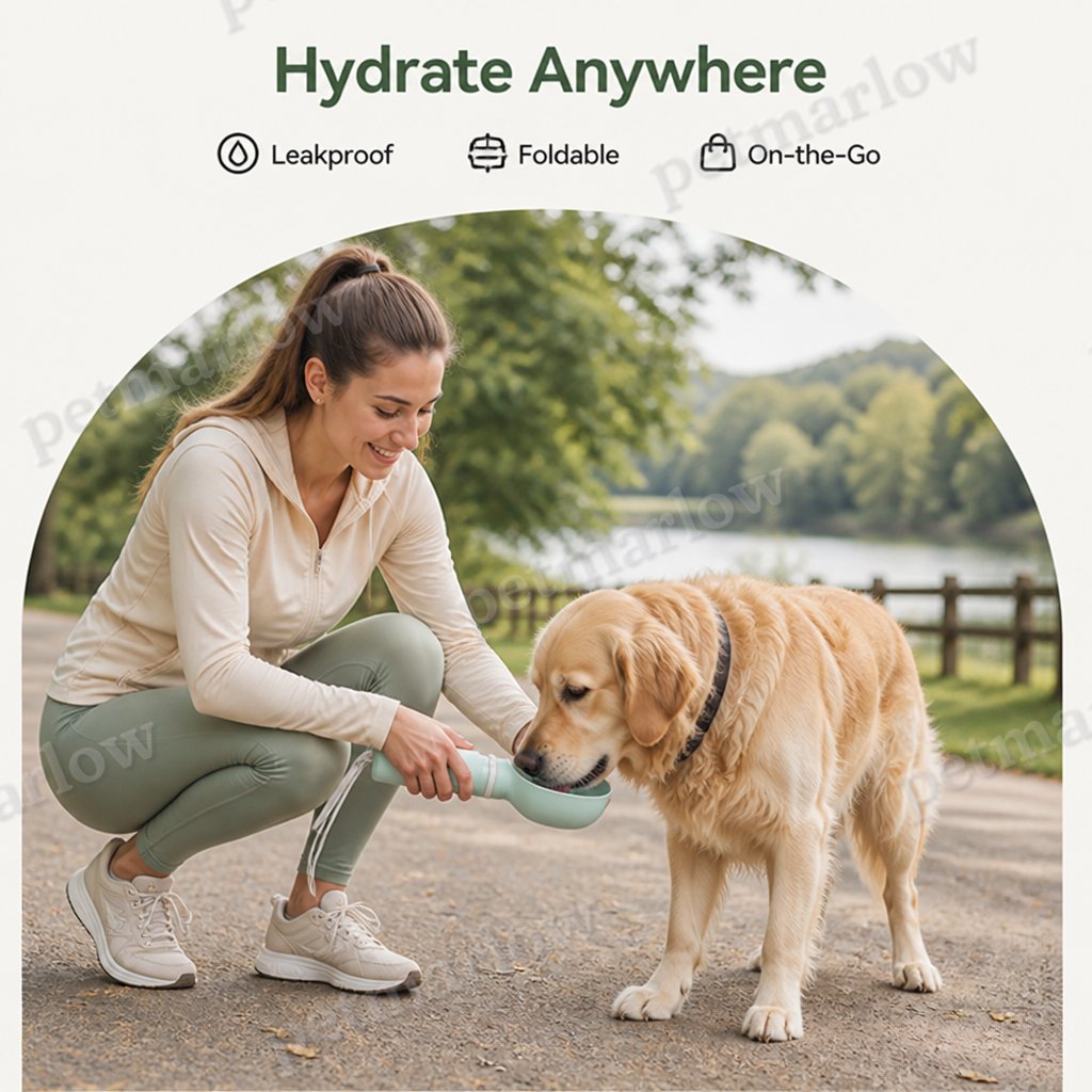 Petmarlow Leakproof Foldable Food-Grade Silicone Dog Water Bottle – view 6