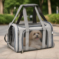 Petmarlow Lightweight Collapsible Mesh Pet Carrier (Adjustable Strap) – Gray / M