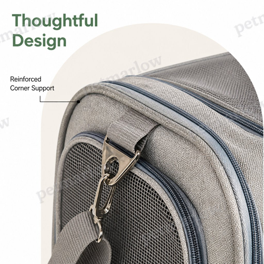Petmarlow Lightweight Collapsible Mesh Pet Carrier (Adjustable Strap) – view 5