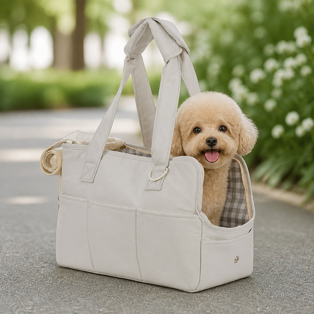 Petmarlow Lightweight Cotton & Breathable Mesh Pet Carrier – Gray / S