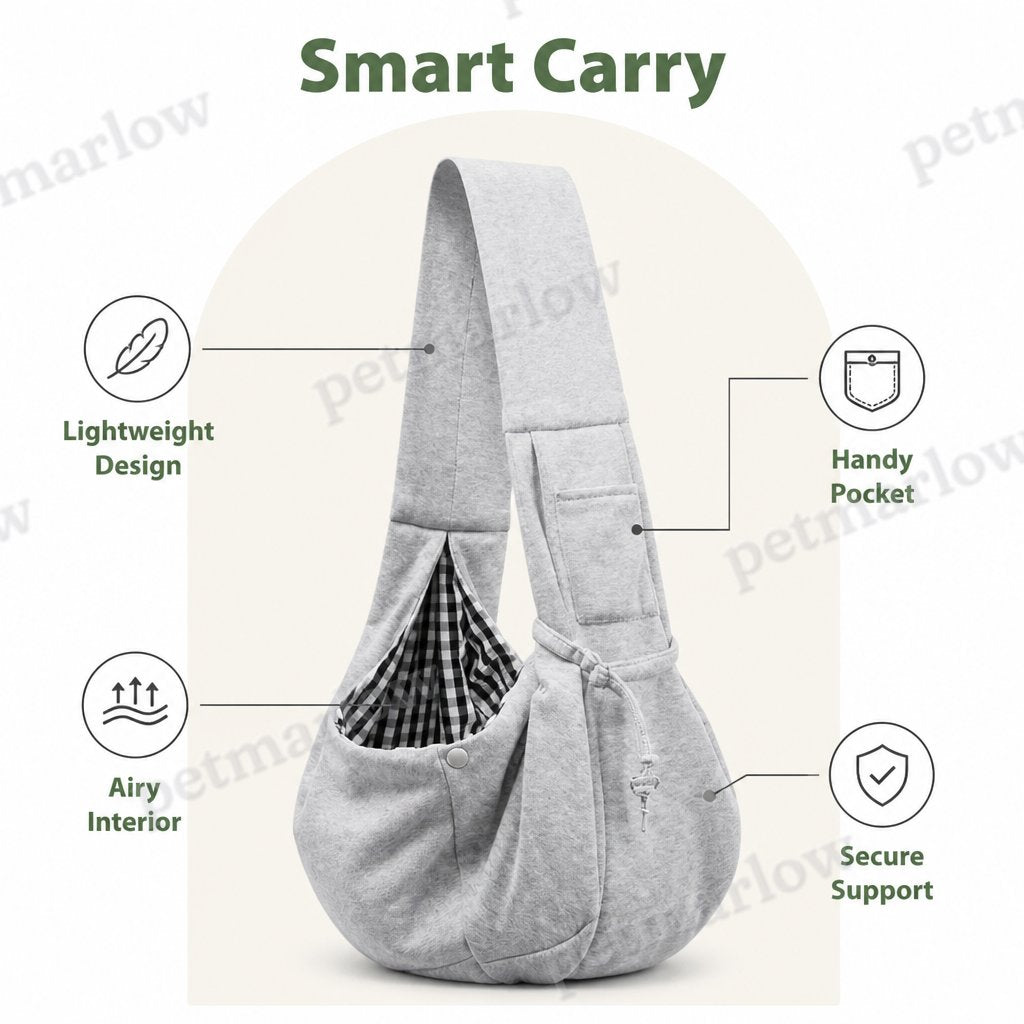Petmarlow Lightweight Cotton Crossbody Sling Carrier – view 3