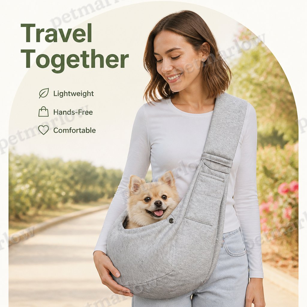 Petmarlow Lightweight Cotton Crossbody Sling Carrier – view 6