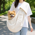 DogBedHouse Lightweight Polyester Single-Shoulder Sling Carrier (Phone Pocket) – Off white