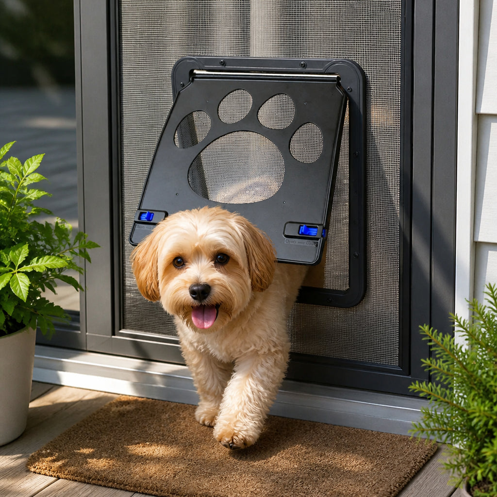 Petmarlow Lockable Magnetic Pet Door Flap (8 x 10 In Opening) – black