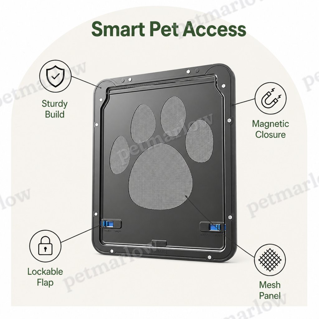 Petmarlow Lockable Magnetic Pet Door Flap (8 x 10 In Opening) – view 3