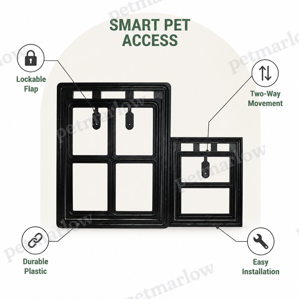 Petmarlow Lockable Two-Way Roller Pet Screen Door (Fits Most Screens) – view 4