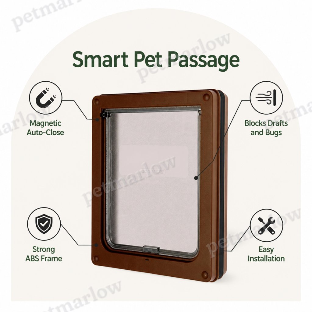 Petmarlow Magnetic Self-Closing ABS Pet Flap Door (35x29x4cm) – view 3