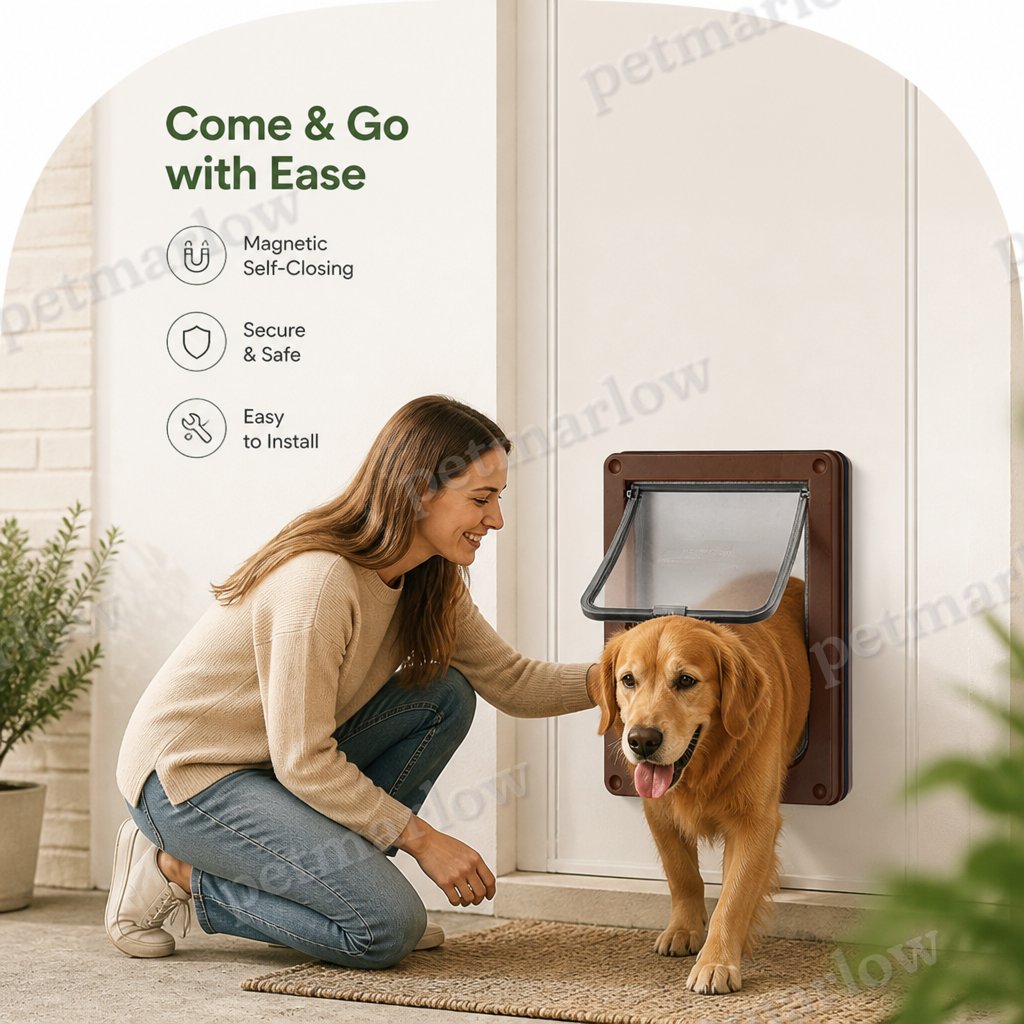 Petmarlow Magnetic Self-Closing ABS Pet Flap Door (35x29x4cm) – view 6