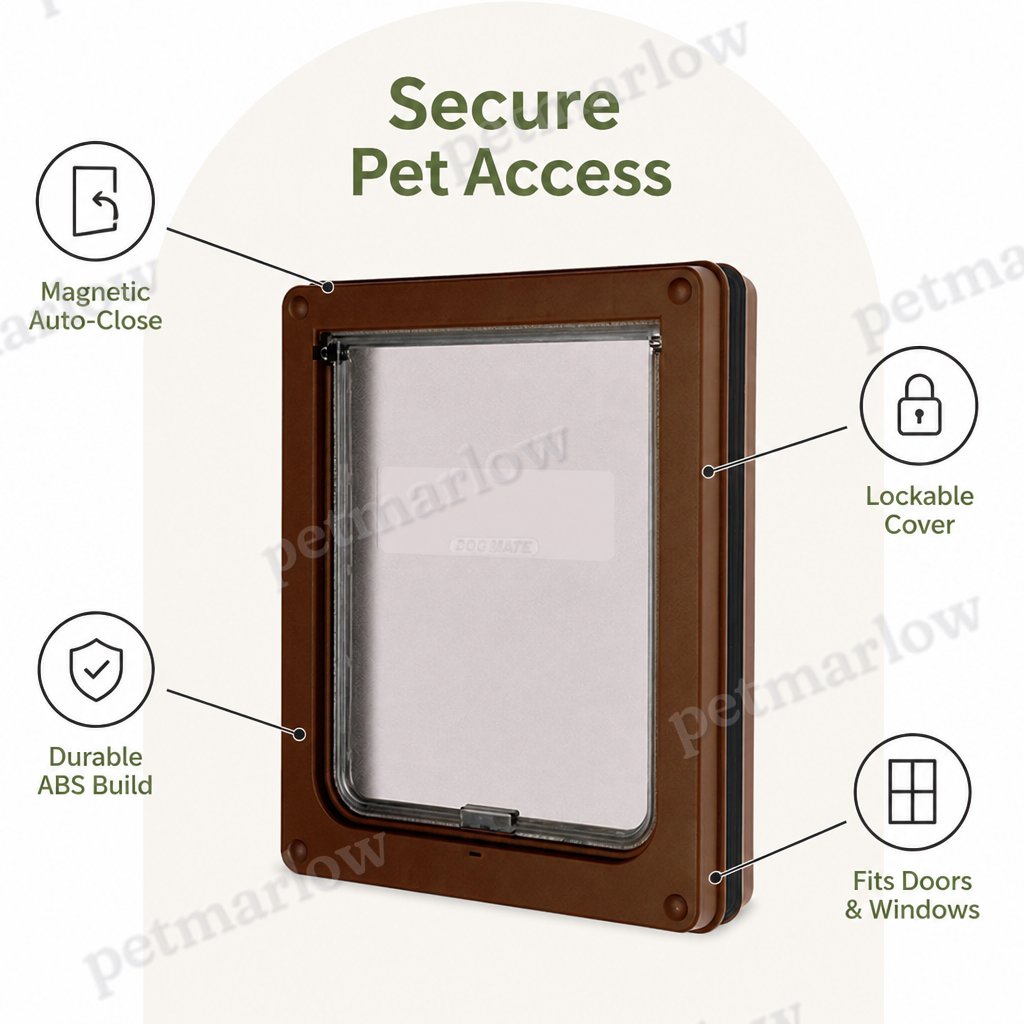 Petmarlow Magnetic Self-Closing & Lockable Pet Flap Door (For Cats & Small Dogs) – view 3