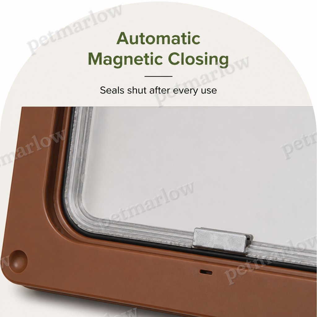 Petmarlow Magnetic Self-Closing & Lockable Pet Flap Door (For Cats & Small Dogs) – view 4