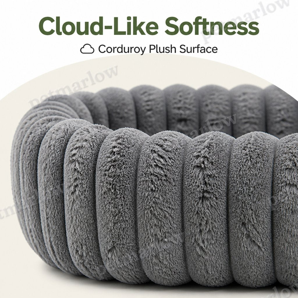 Petmarlow Neck-Supporting Extra-Soft Corduroy Bolster Bed (Removable Cover) – view 4