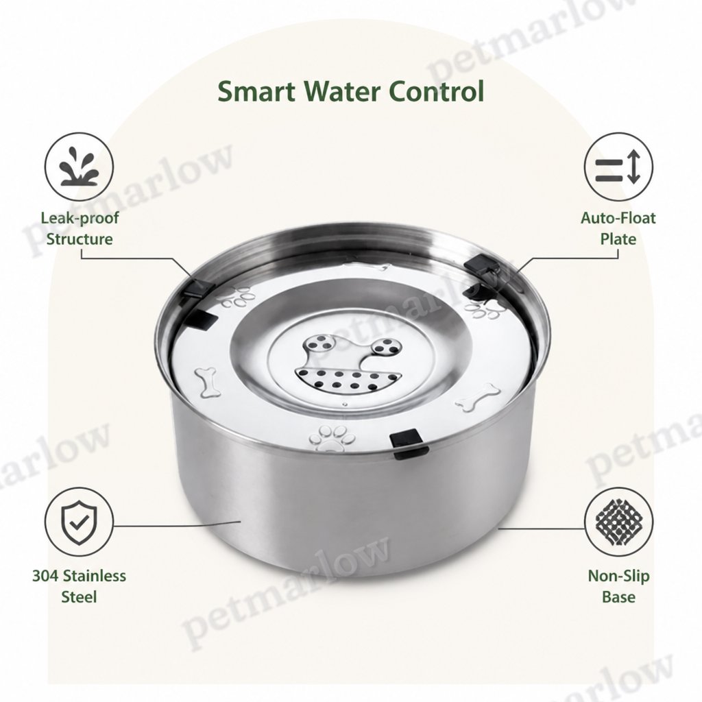 Petmarlow No-Spill Floating Stainless Steel Dog Bowl – view 5