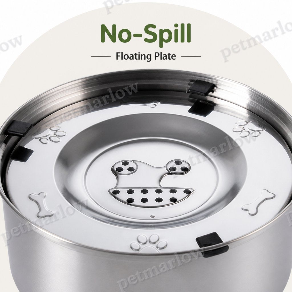 Petmarlow No-Spill Floating Stainless Steel Dog Bowl – view 6