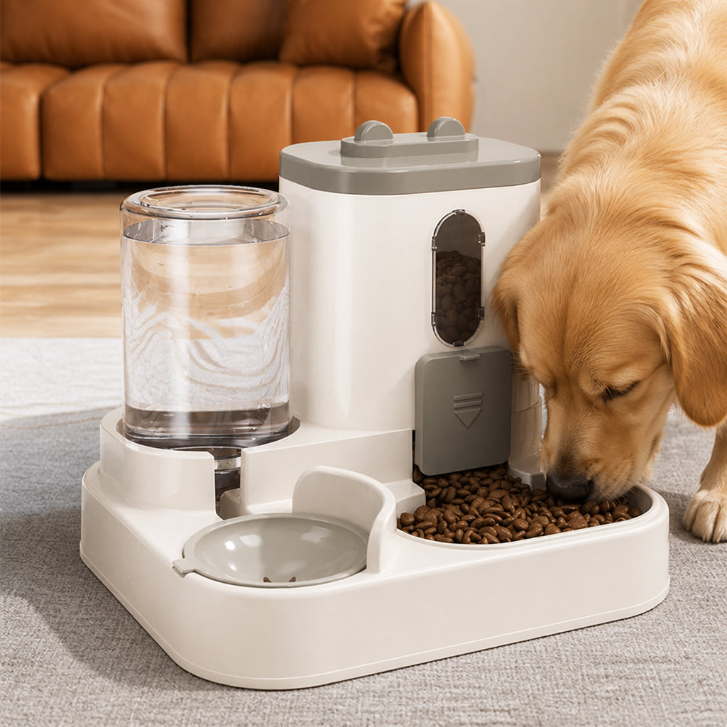 Petmarlow Non-Electric Dual-Bin Spill-Proof Feeder & Waterer