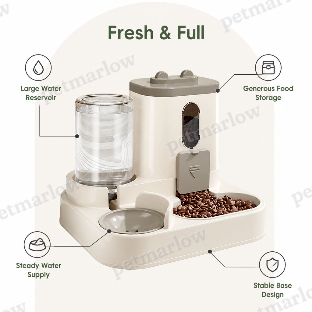 Petmarlow Non-Electric Dual-Bin Spill-Proof Feeder & Waterer – view 6